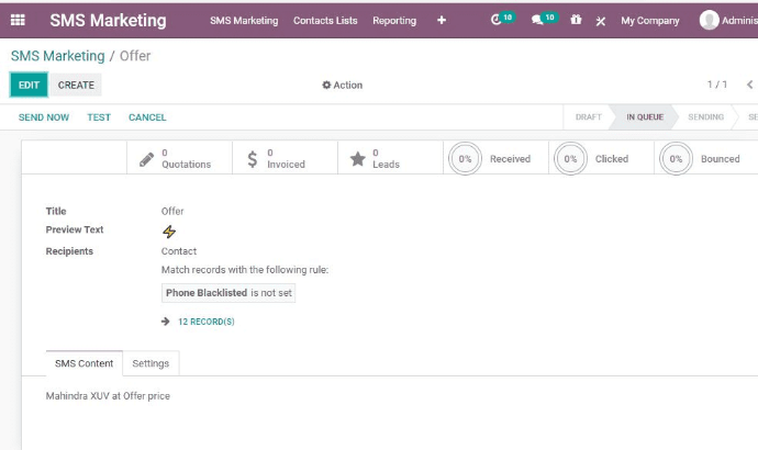 odoo email and sms marketing