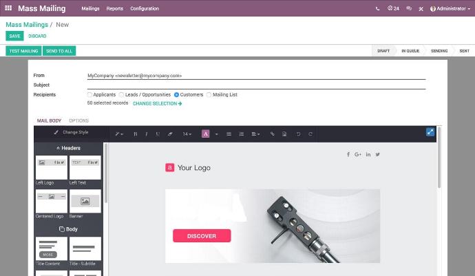 odoo email marketing