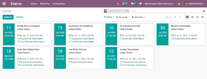 odoo events