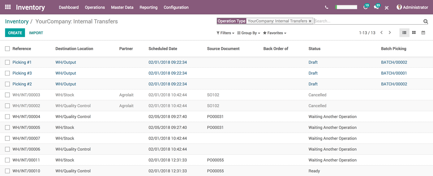 odoo inventory