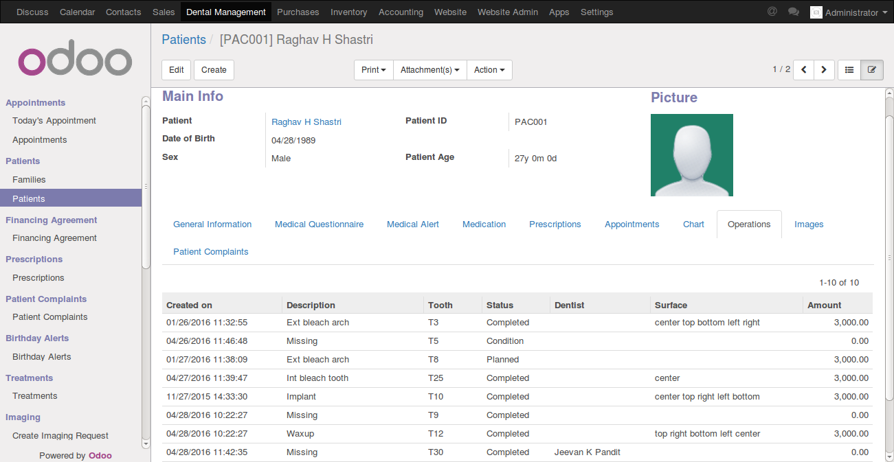 odoo patient registration